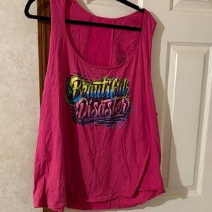Beautiful Disaster Women's Pink Tank Top 3X Like New.